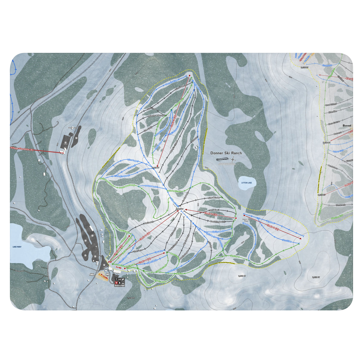 Donner Ski Ranch, California Ski Resort Map Blanket