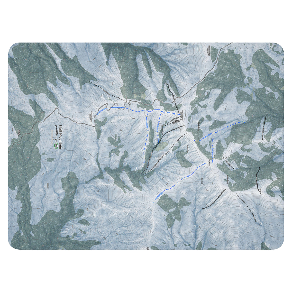 Hull Mountain, California Ski Resort Map Blanket