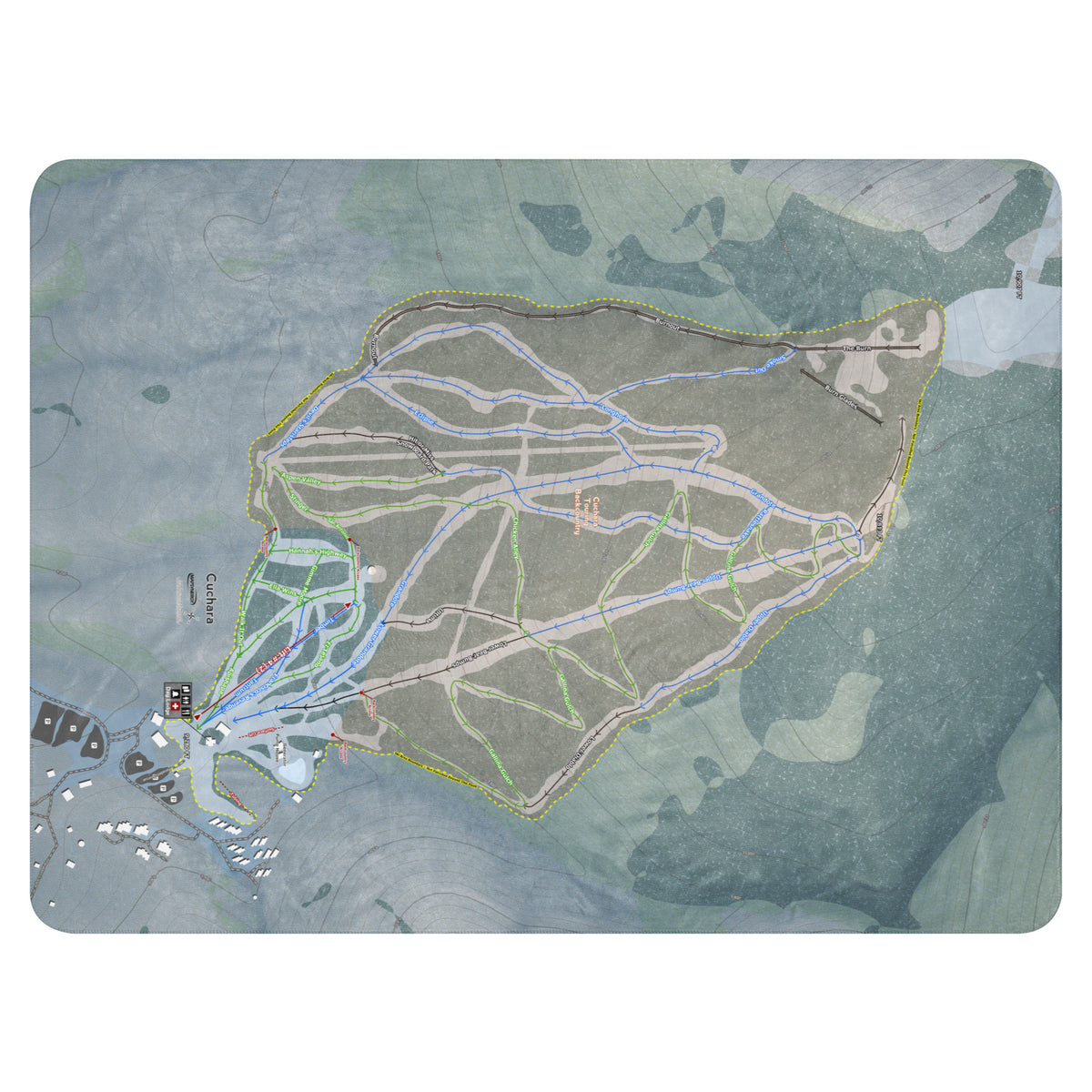 Cuchara Mountain, Colorado Ski Resort Map Blanket