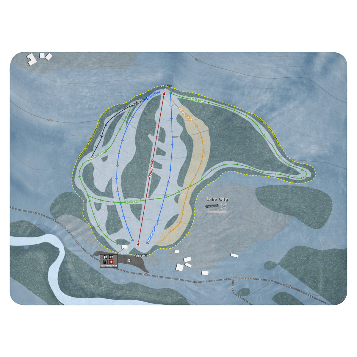 Lake City, Colorado Ski Resort Map Blanket