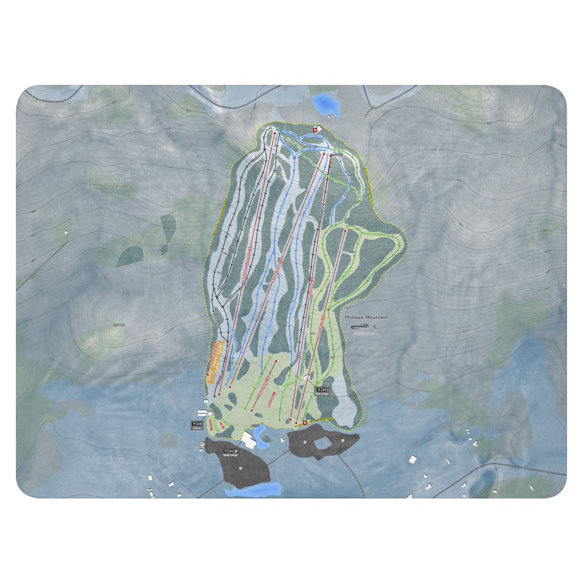 Mohawk Mountain, Connecticut Ski Resort Map Blanket