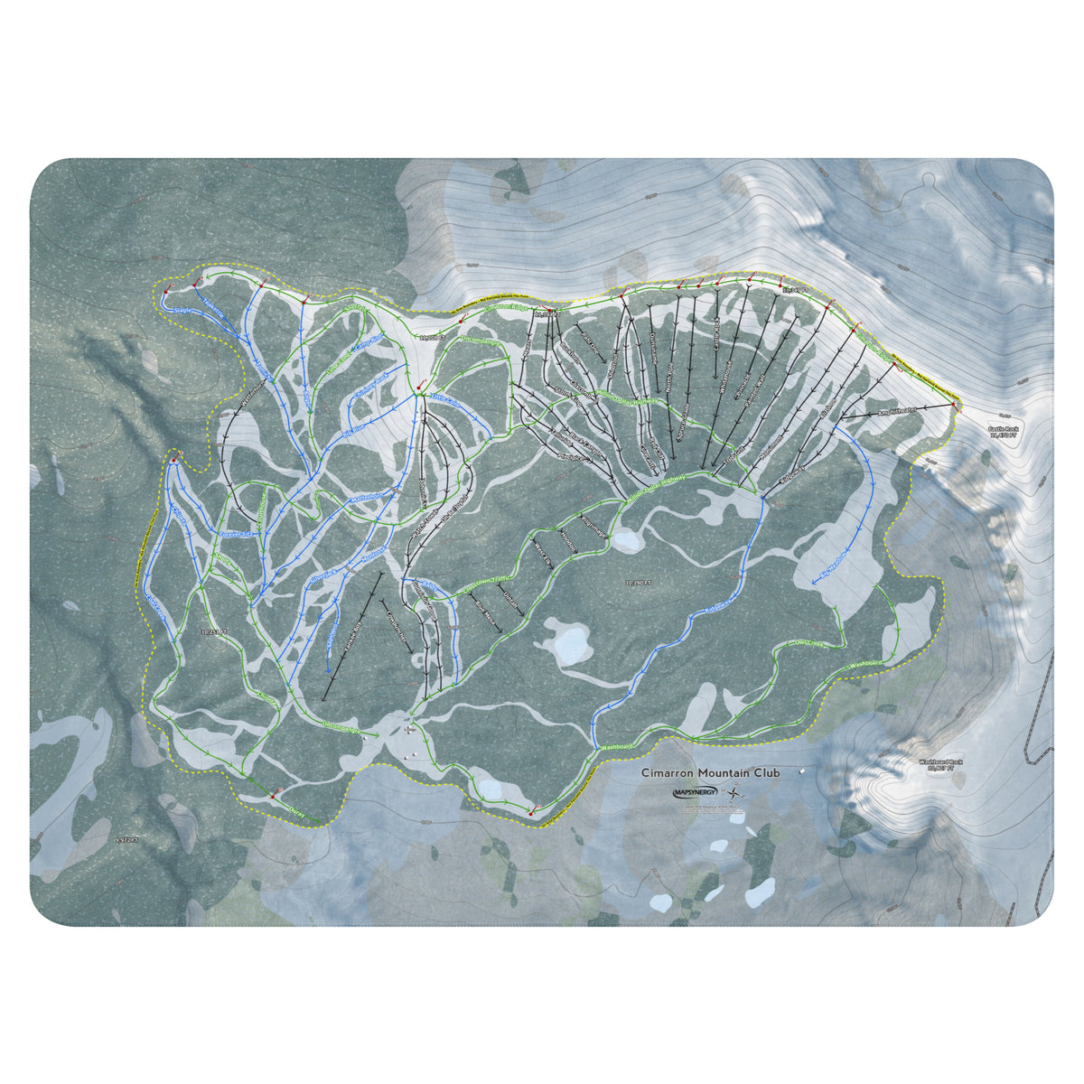 Cimarron Mountain Club, Colorado Ski Resort Map Blanket