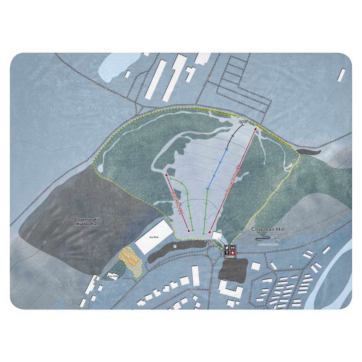 Chapman Hill, Colorado Ski Resort Map Blanket