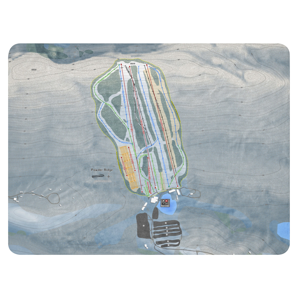Powder Ridge, Connecticut Ski Resort Map Blanket