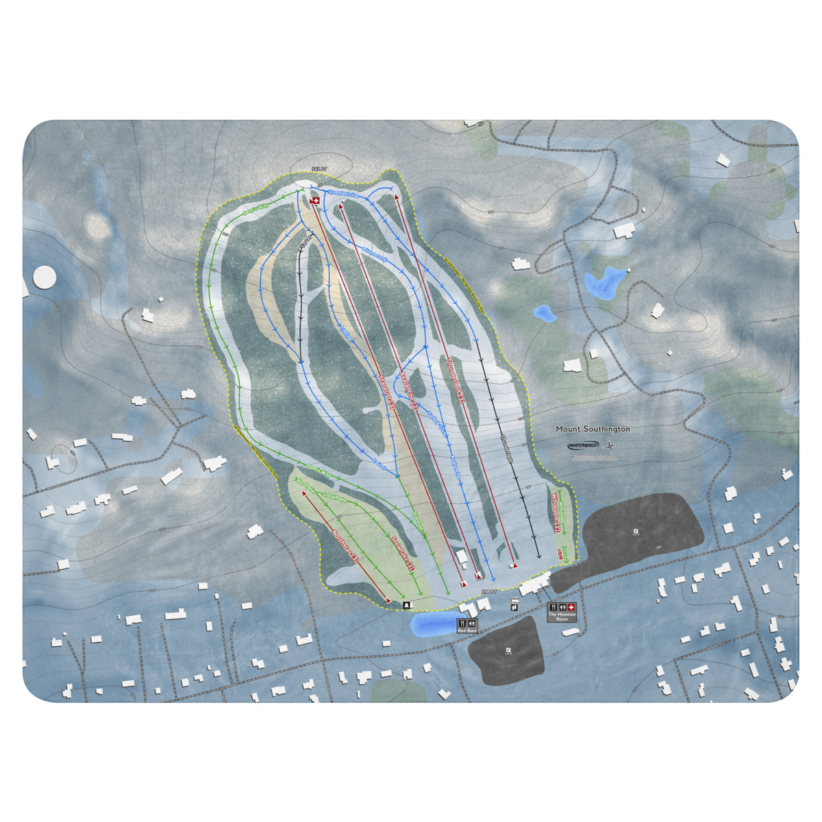 Mount Southington, Connecticut Ski Resort Map Blanket