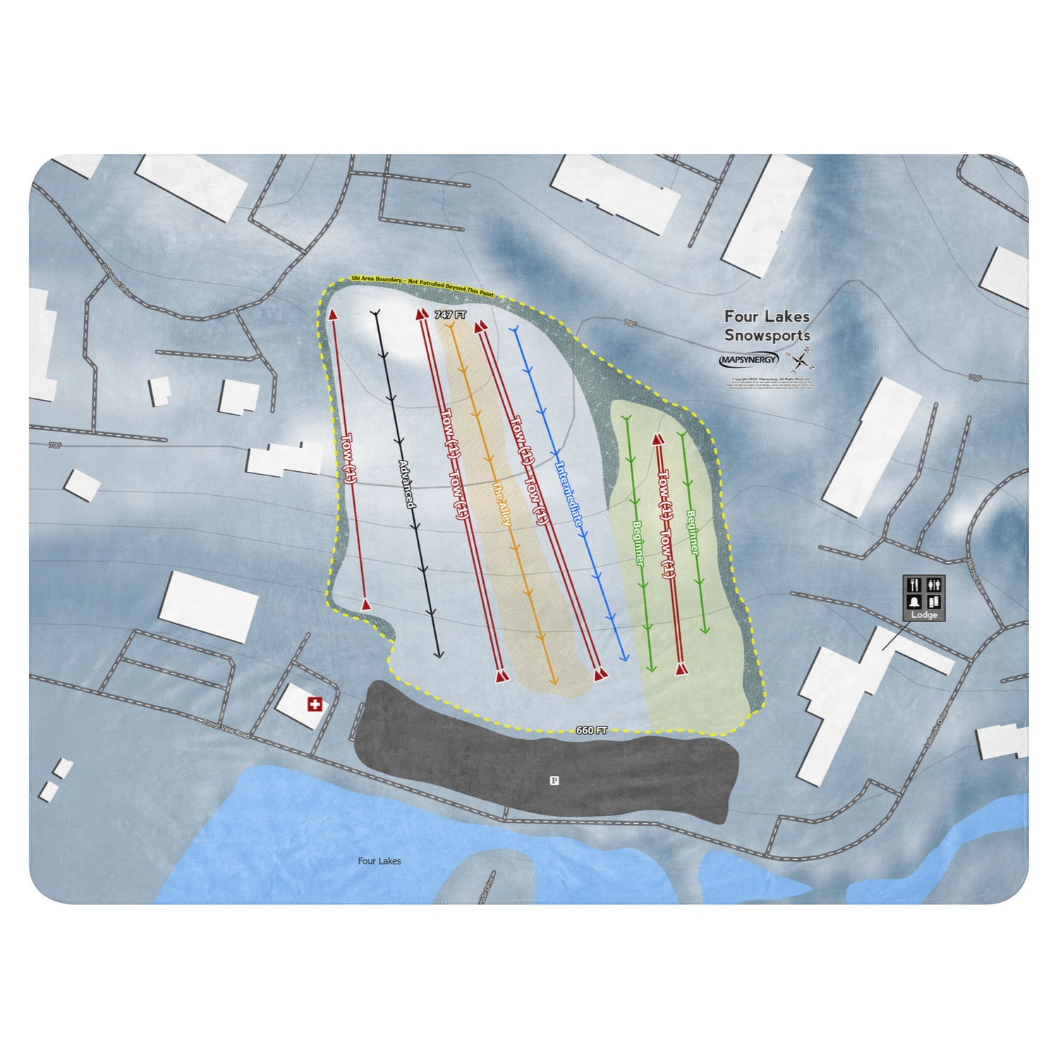 Four Lakes Snowsports, Illinois Ski Resort Map Blanket