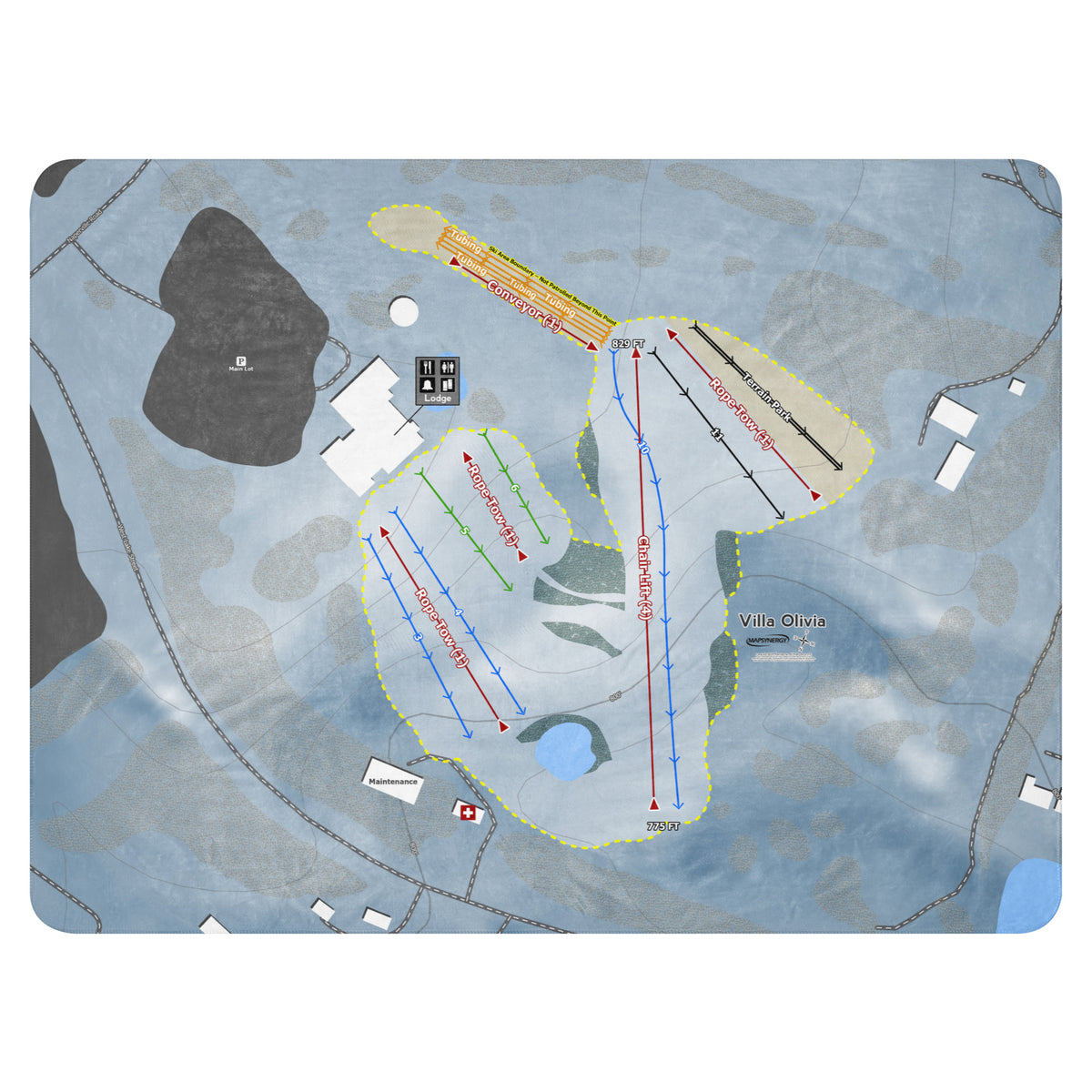 Villa Olivia, Illinois Ski Resort Map Blanket