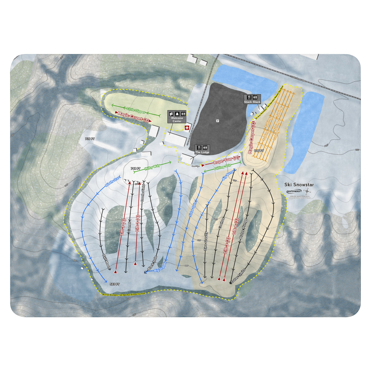 Ski Snowstar, Illinois Ski Resort Map Blanket
