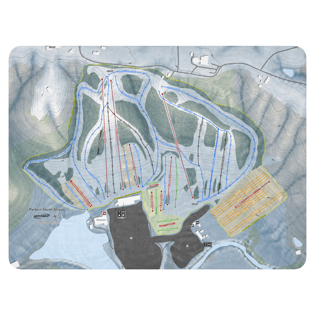Perfect North Slopes, Indiana Ski Resort Map Blanket