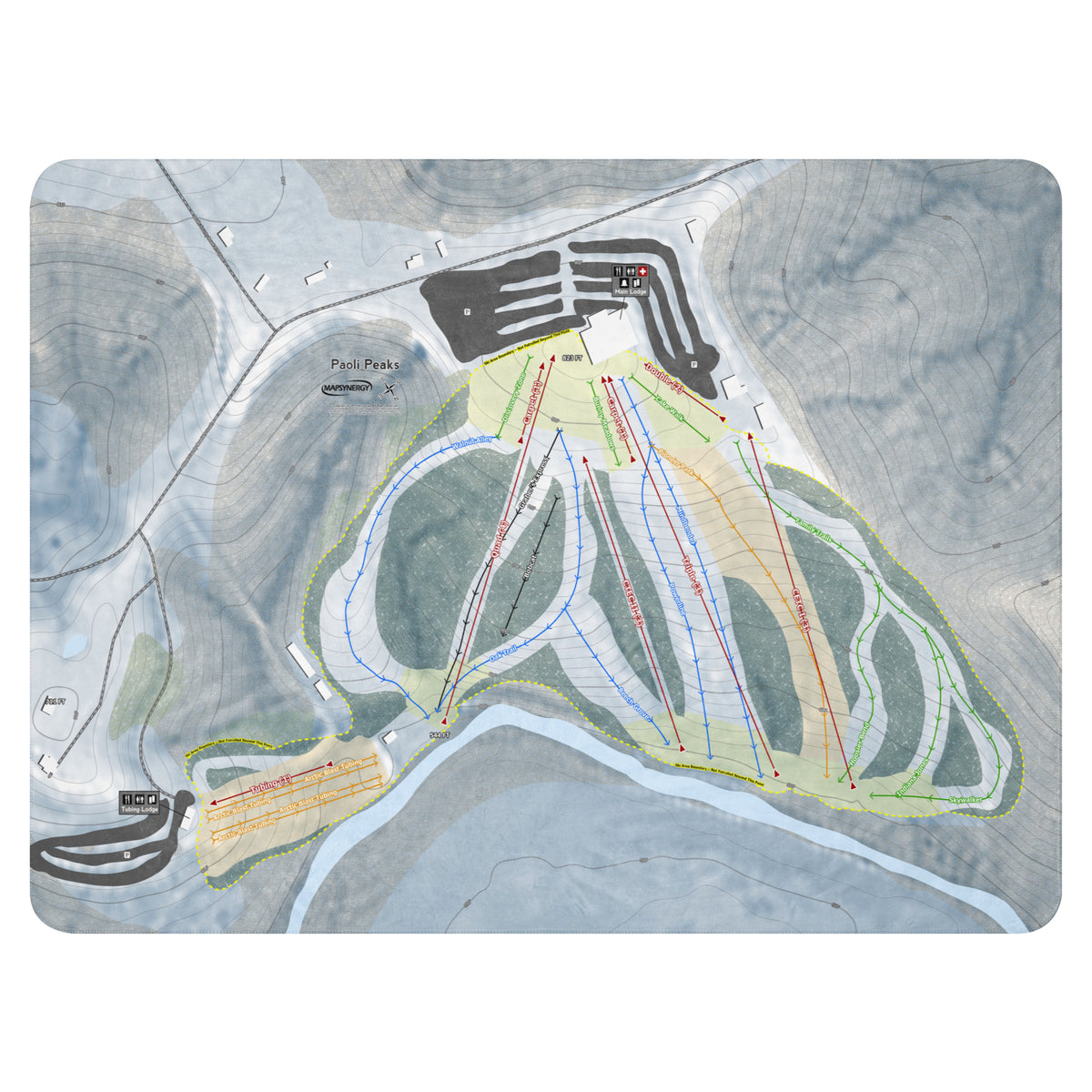 Paoli Peaks, Indiana Ski Resort Map Blanket