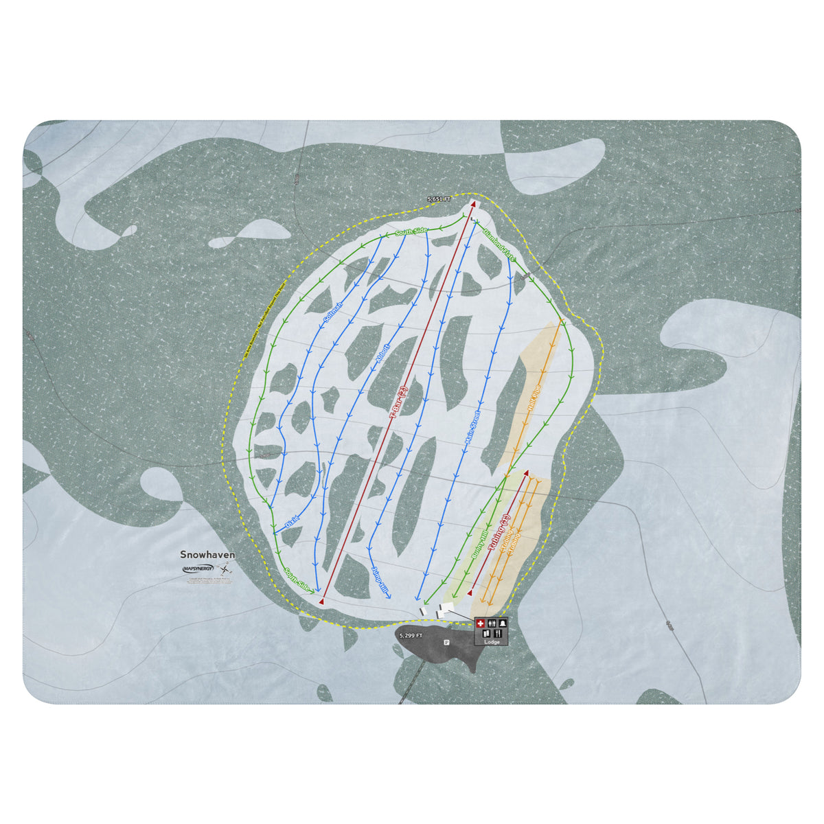 Snowhaven, Idaho Ski Resort Map Blanket