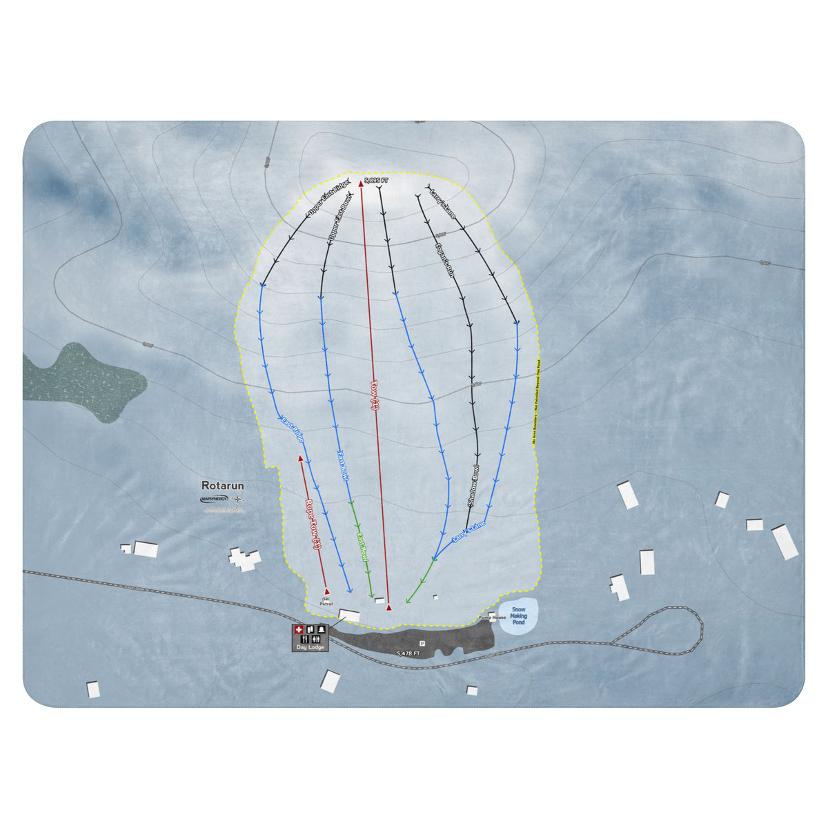 Rotarun, Idaho Ski Resort Map Blanket
