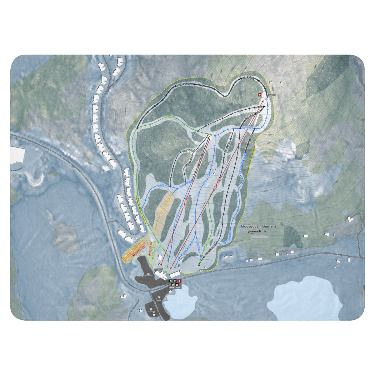 Bousquet, Massachusetts Ski Resort Map Blanket