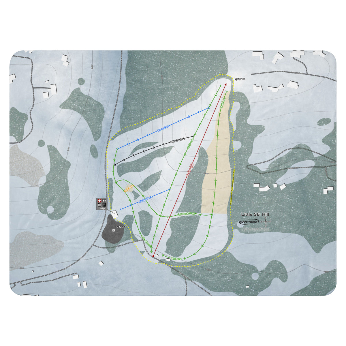 Little Ski Hill, Idaho Ski Resort Map Blanket