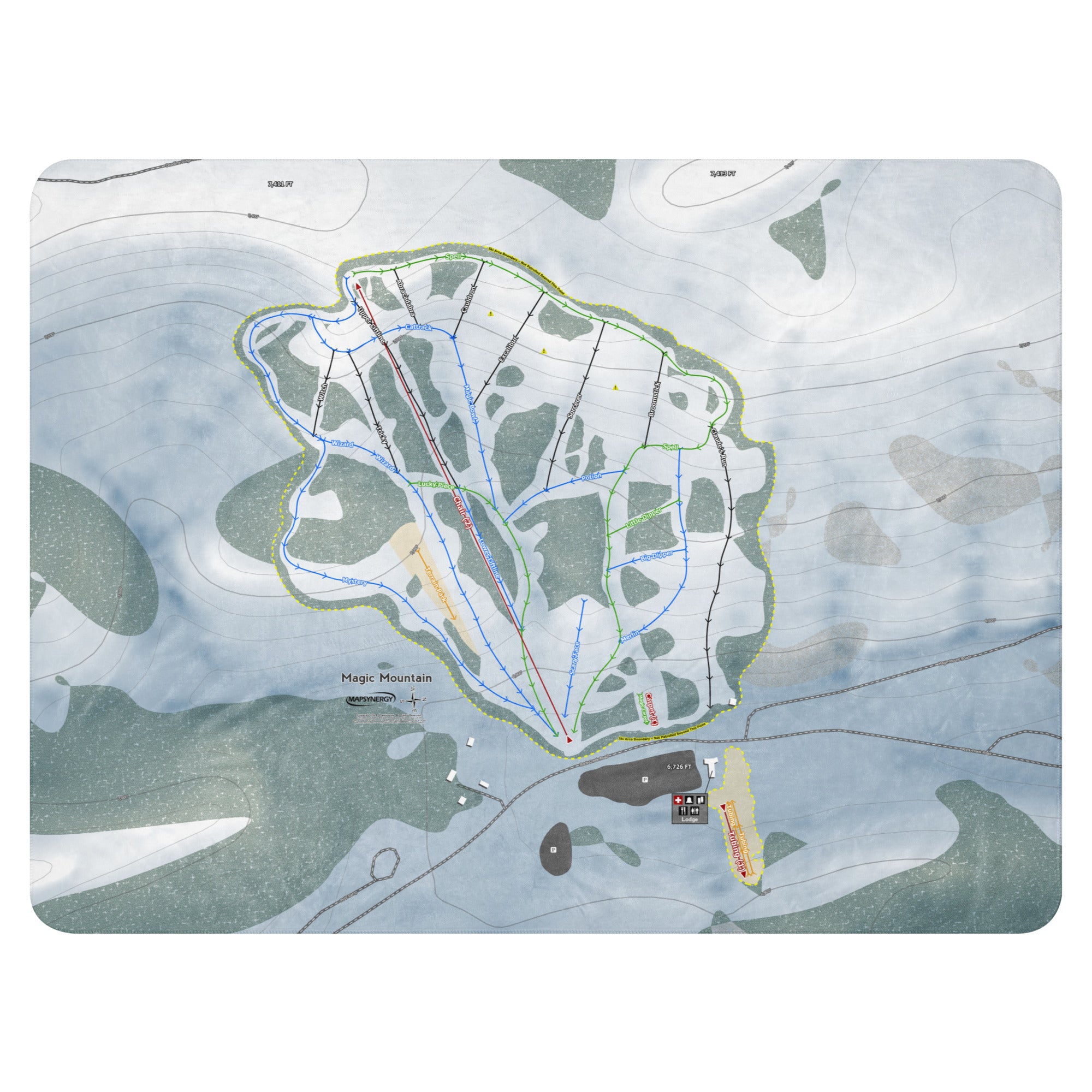 Magic Mountain, Idaho Ski Resort Map Blanket trail map