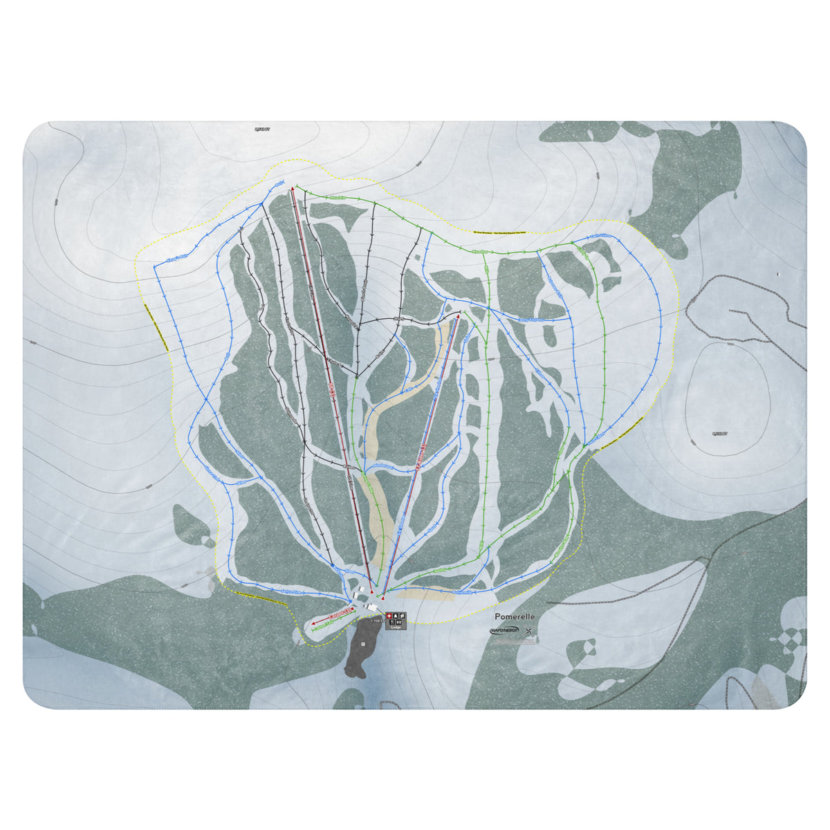 Pomerelle, Idaho Ski Resort Map Blanket