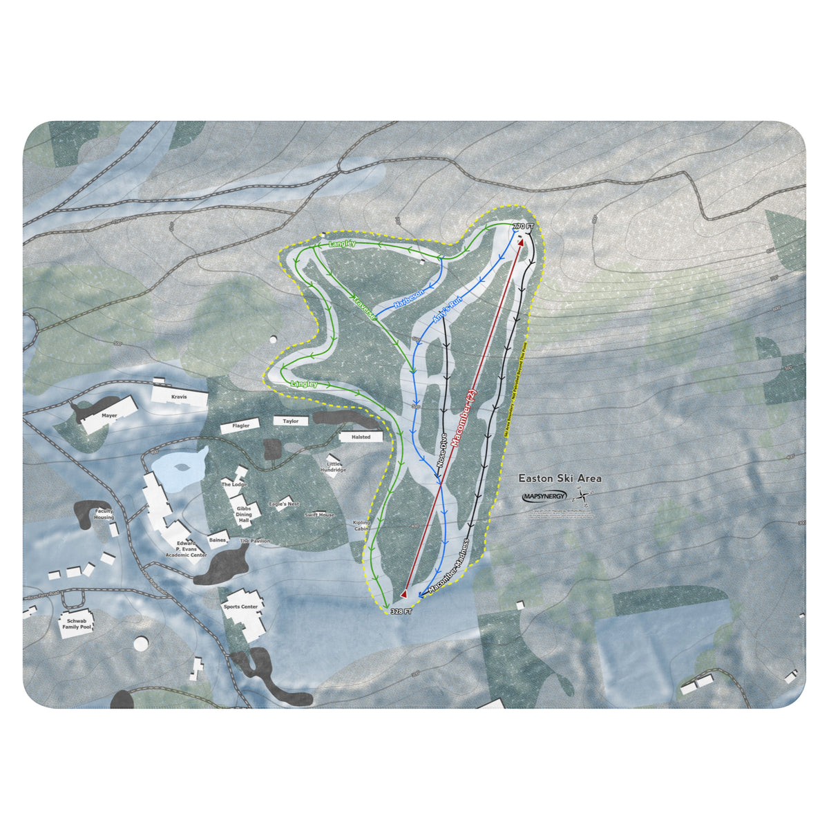 Easton Ski Area, Massachusetts Ski Resort Map Blanket