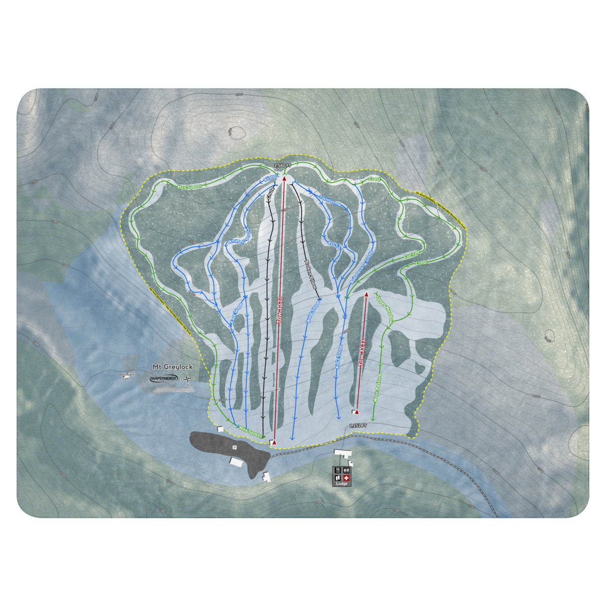 Mt Greylock, Massachusetts Ski Resort Map Blanket