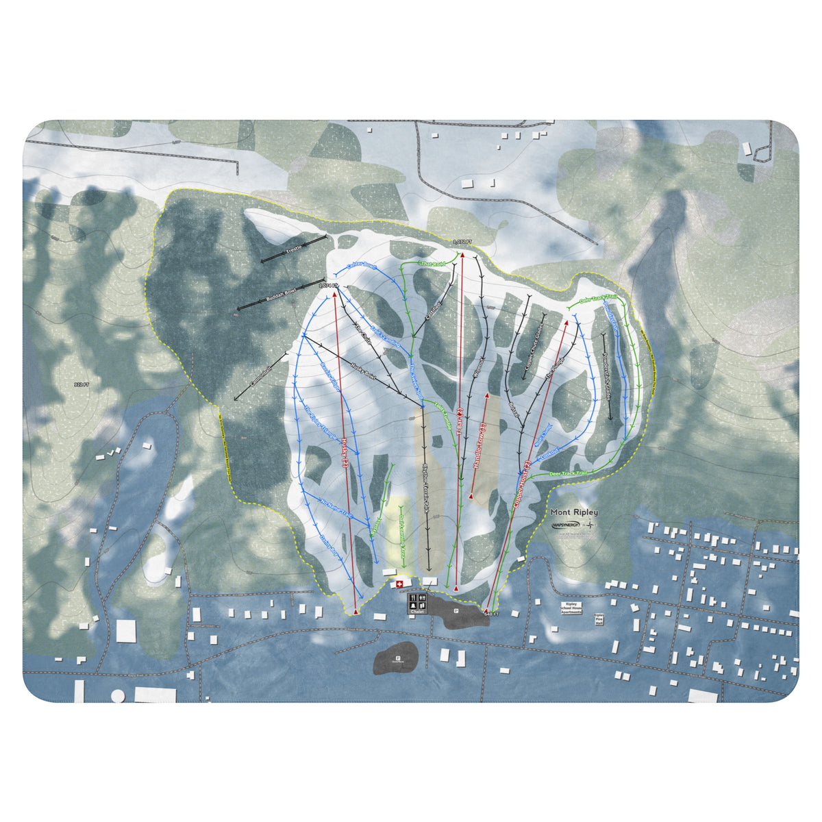 Mont Ripley, Michigan Ski Resort Map Blanket