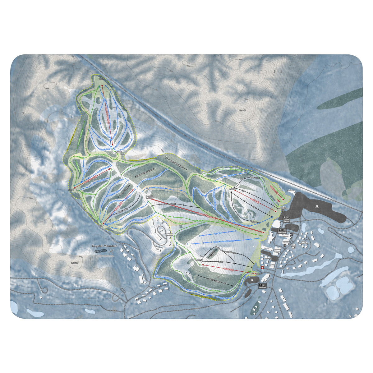 Crystal Mountain, Michigan Ski Resort Map Blanket