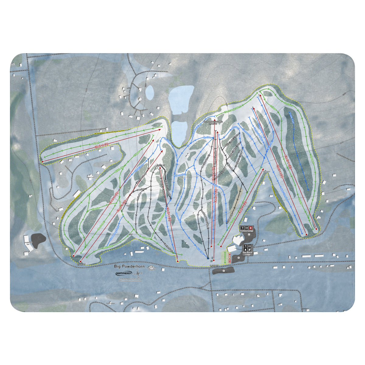 Big Powderhorn, Michigan Ski Resort Map Blanket