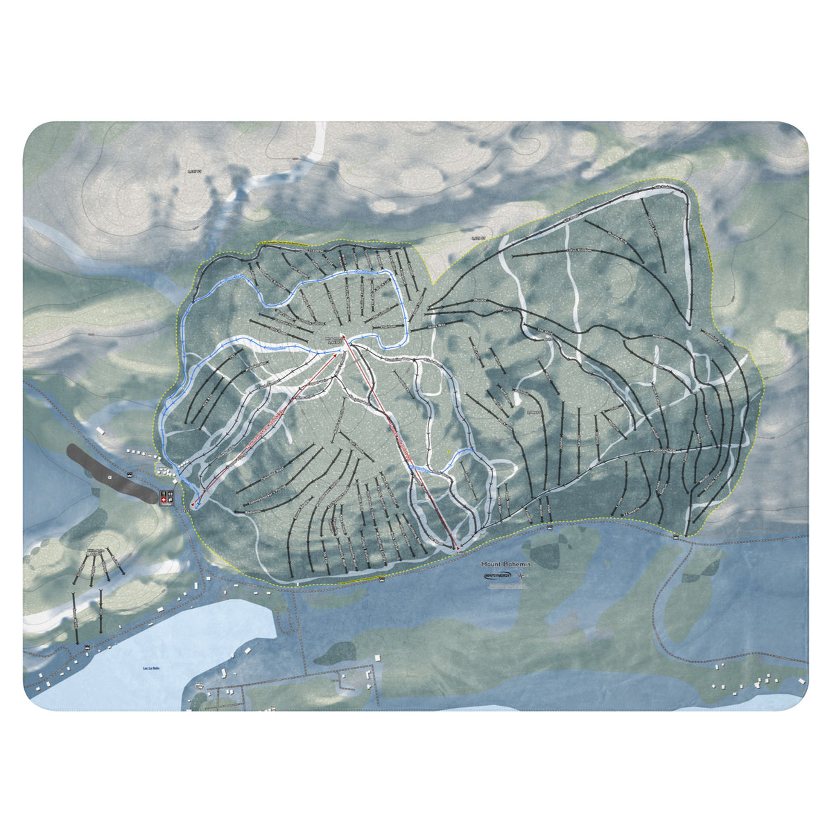 Mount Bohemia, Michigan Ski Resort Map Blanket