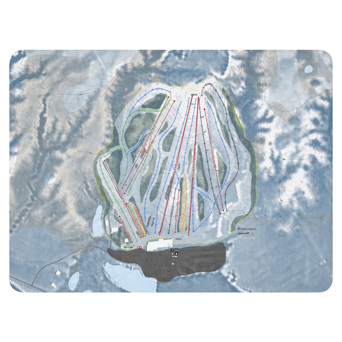 Bittersweet, Michigan Ski Resort Map Blanket