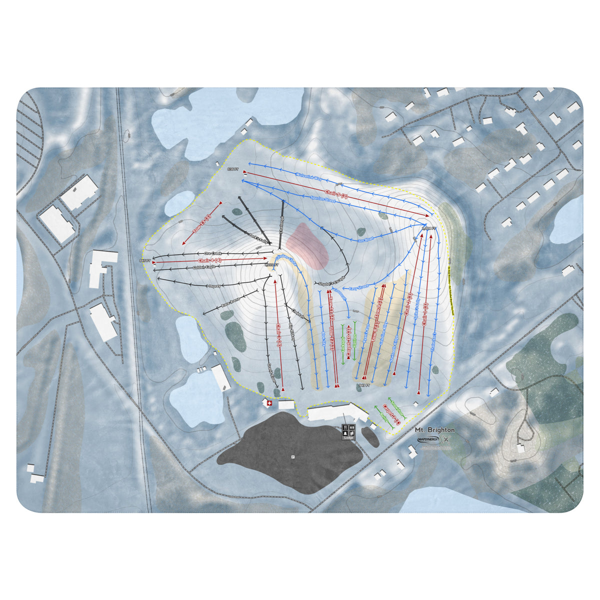 Mt Brighton, Michigan Ski Resort Map Blanket