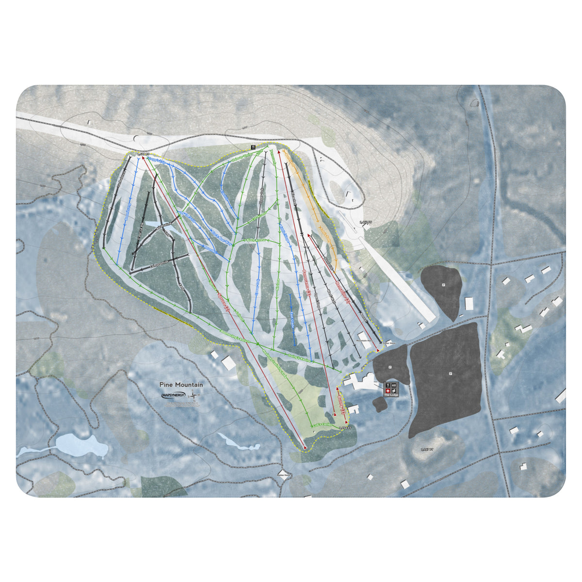 Pine Mountain, Michigan Ski Resort Map Blanket