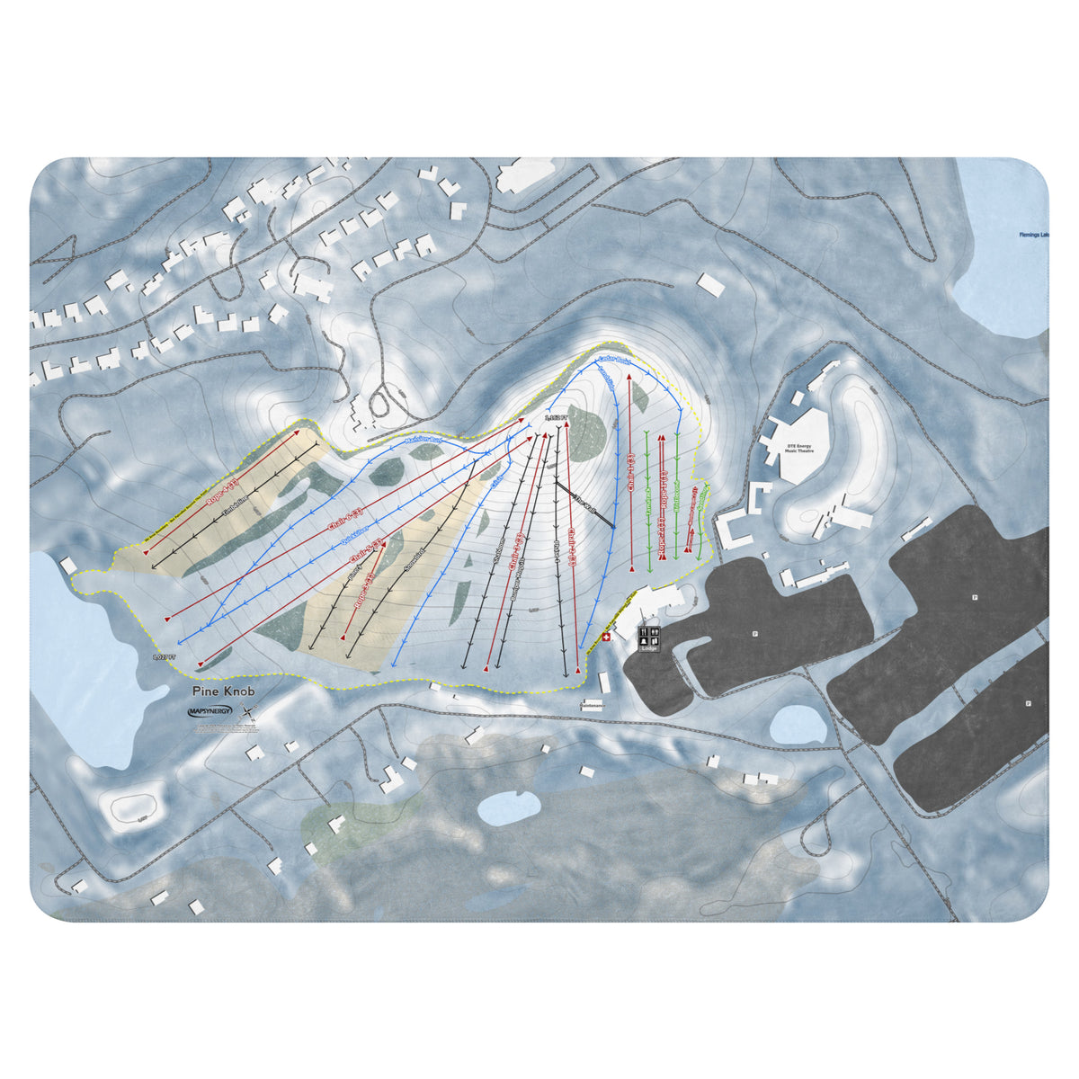 Pine Knob, Michigan Ski Resort Map Blanket