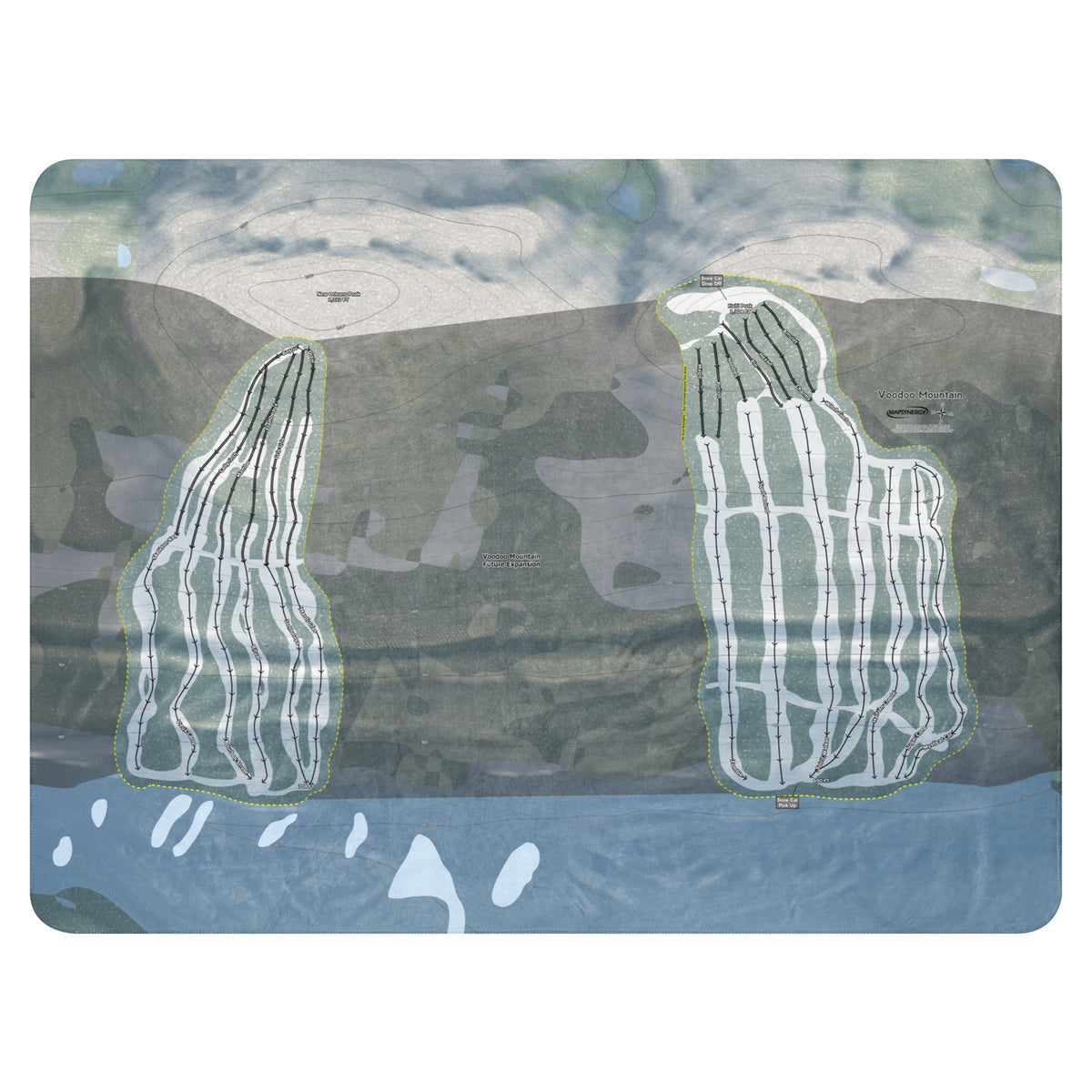 Voodoo Mountain, Michigan Ski Resort Map Blanket