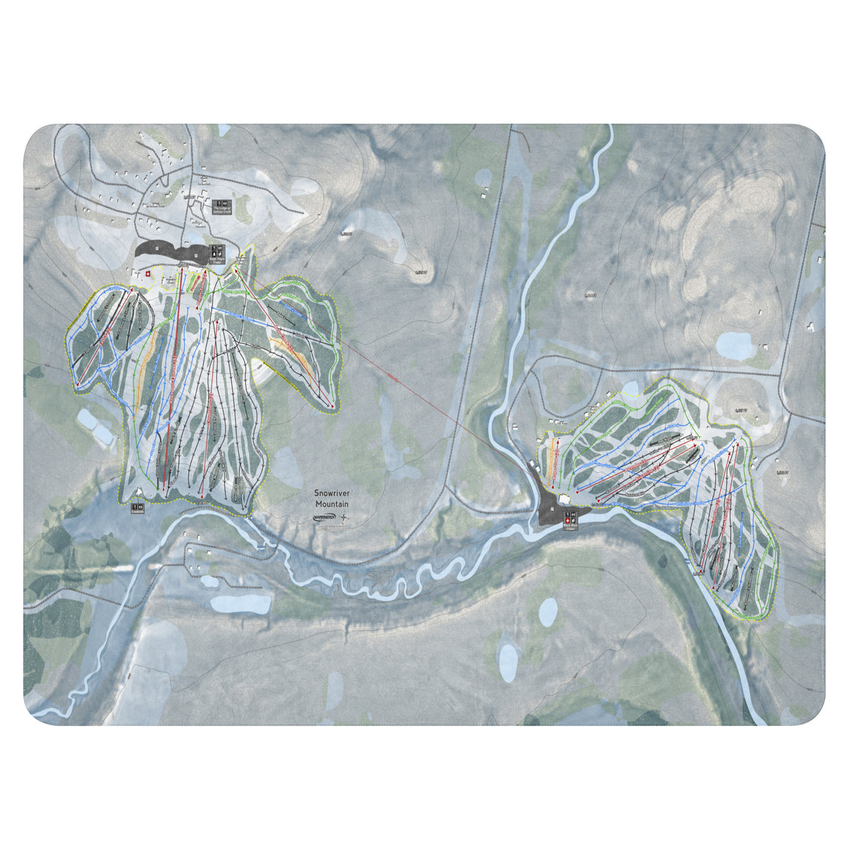 Snowriver Mountain, Michigan Ski Resort Map Blanket