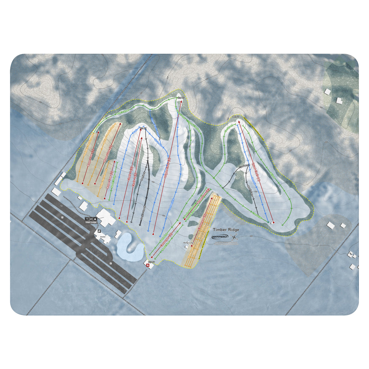 Timber Ridge, Michigan Ski Resort Map Blanket