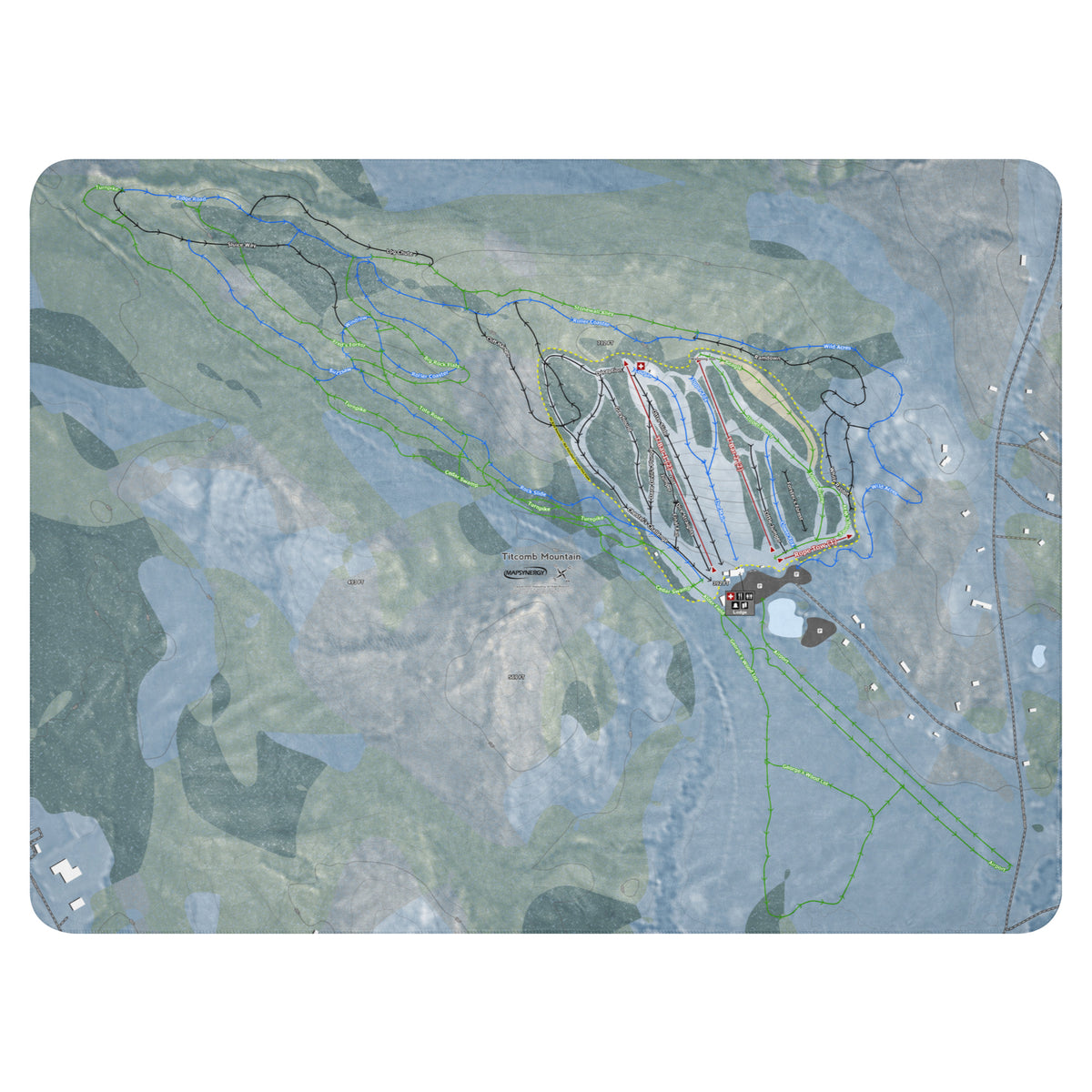 Titcomb Mountain, Maine Ski Resort Map Blanket