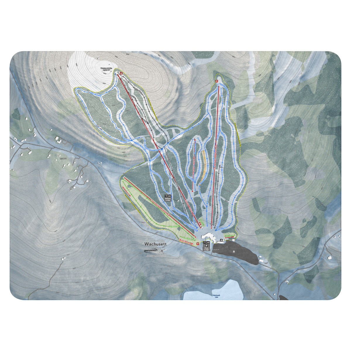 Wachusett Mountain, Massachusetts Ski Resort Map Blanket