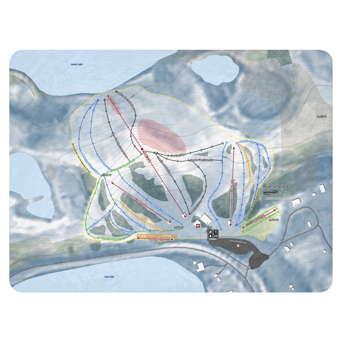 Buena Vista, Minnesota Ski Resort Map Blanket