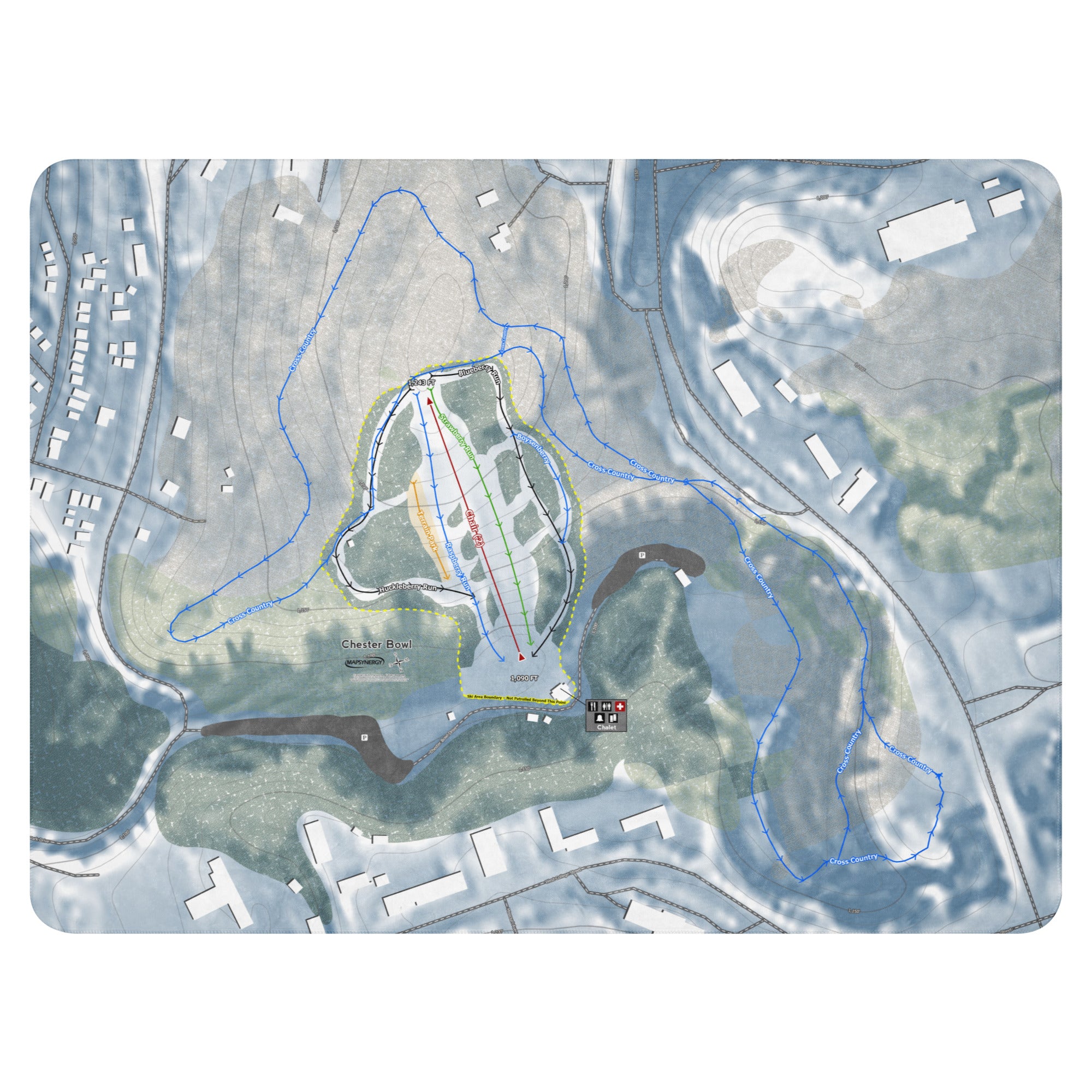 Chester Bowl, Minnesota Ski Resort Map Blanket trail map