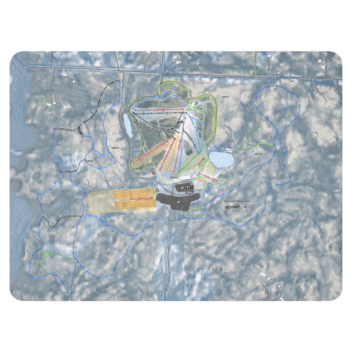 Detroit Mountain, Minnesota Ski Resort Map Blanket