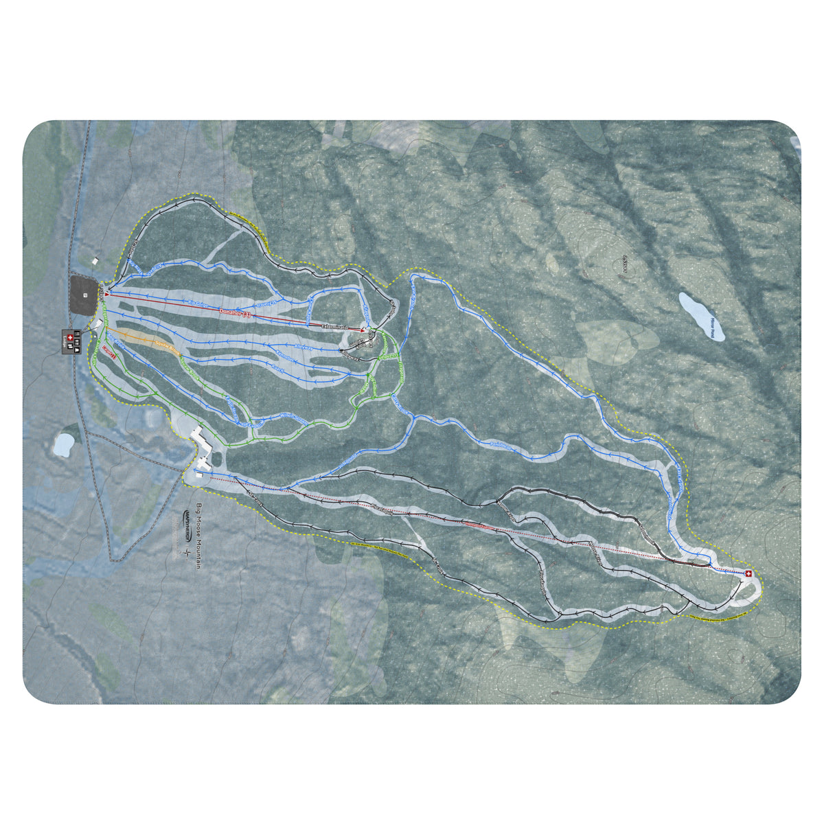 Big Moose Mountain, Maine Ski Resort Map Blanket