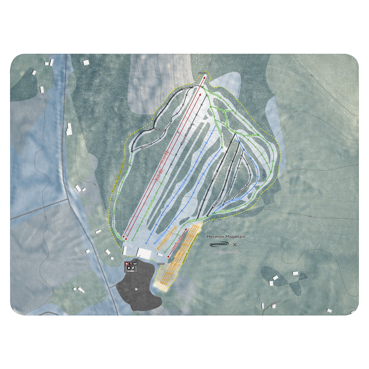 Hermon Mountain, Maine Ski Resort Map Blanket