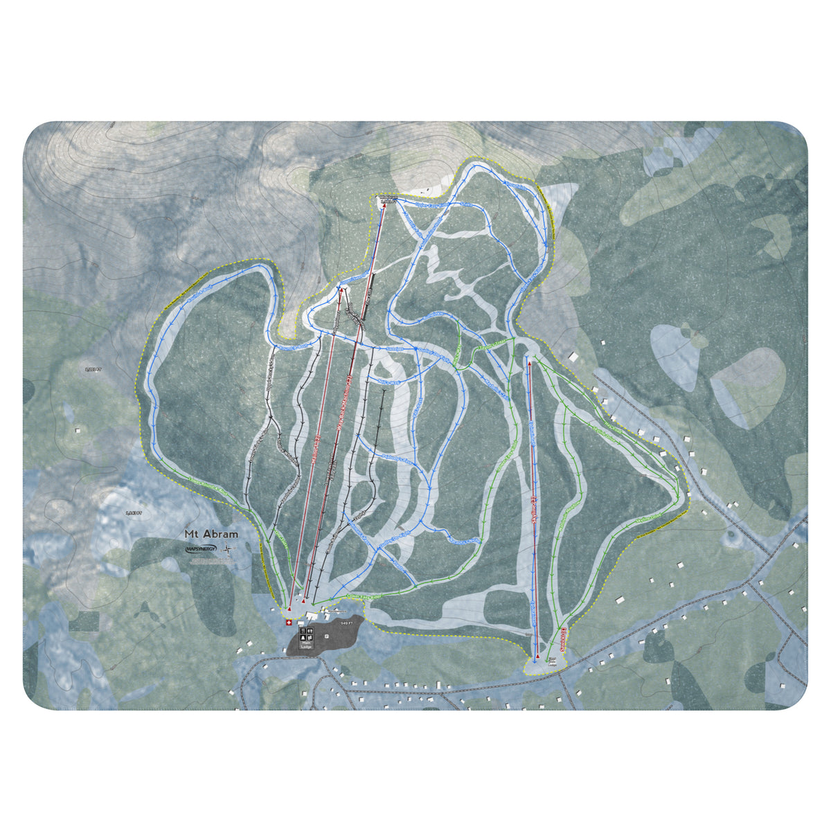 Mt Abram, Maine Ski Resort Map Blanket
