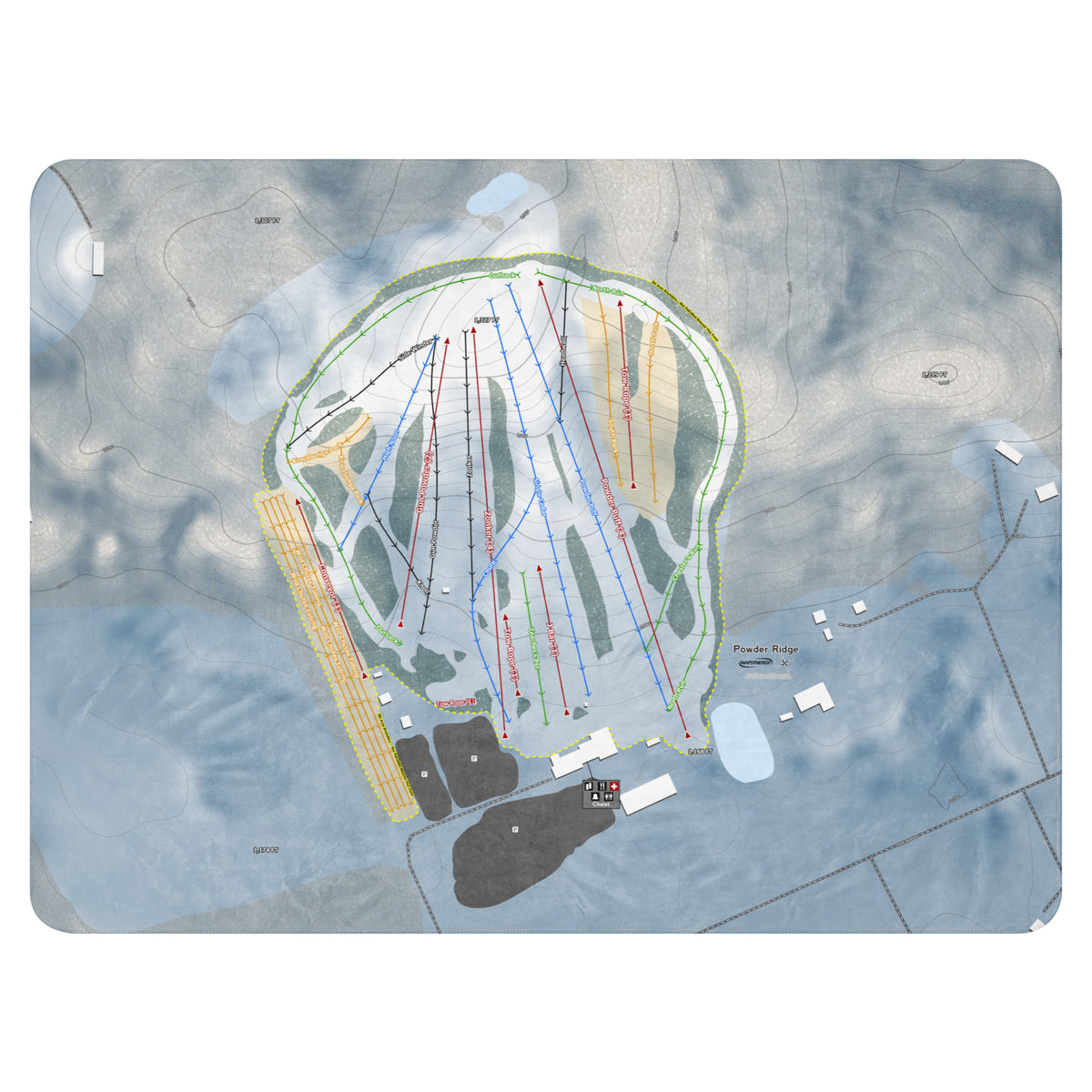 Powder Ridge, Minnesota Ski Resort Map Blanket