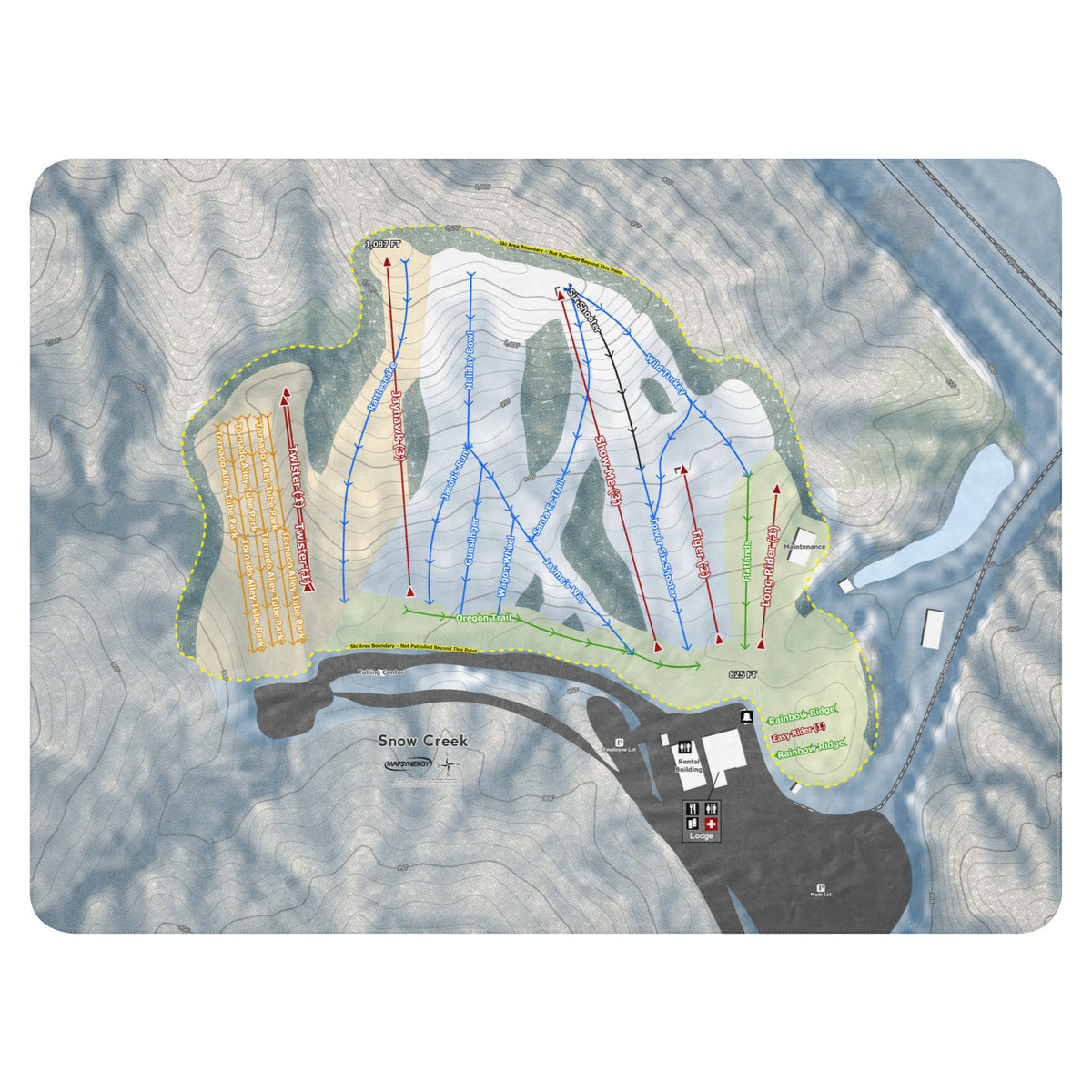 Snow Creek, Missouri Ski Resort Map Blanket