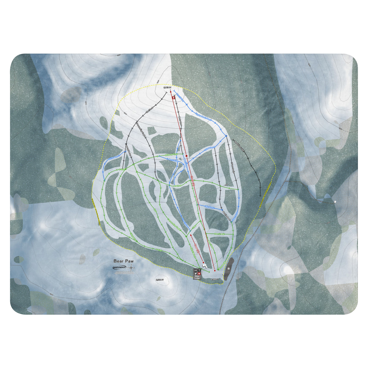 Bear Paw, Montana Ski Resort Map Blanket