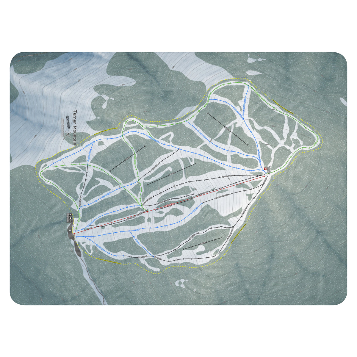 Turner Mountain, Montana Ski Resort Map Blanket