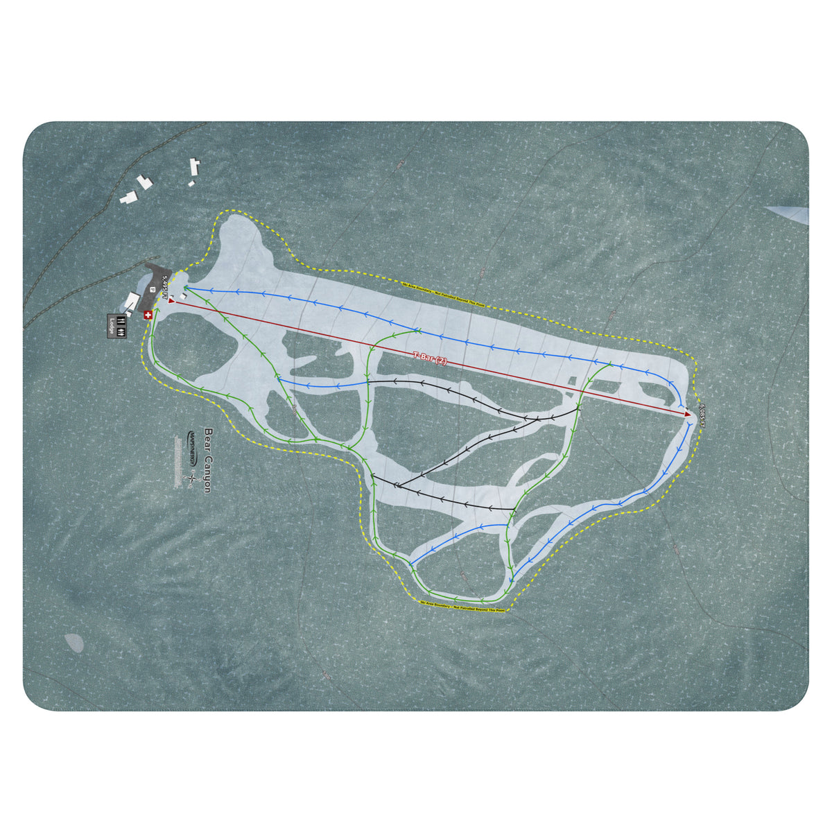 Bear Canyon, Montana Ski Resort Map Blanket