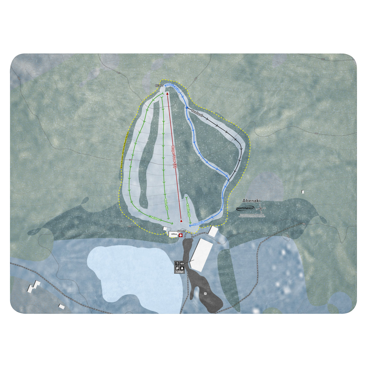 Abenaki, New Hampshire Ski Resort Map Blanket