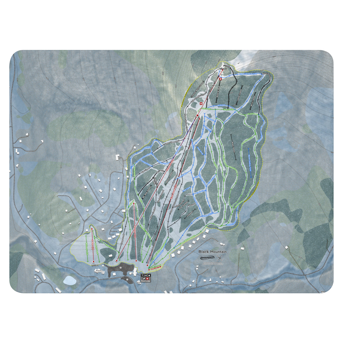 Black Mountain, New Hampshire Ski Resort Map Blanket