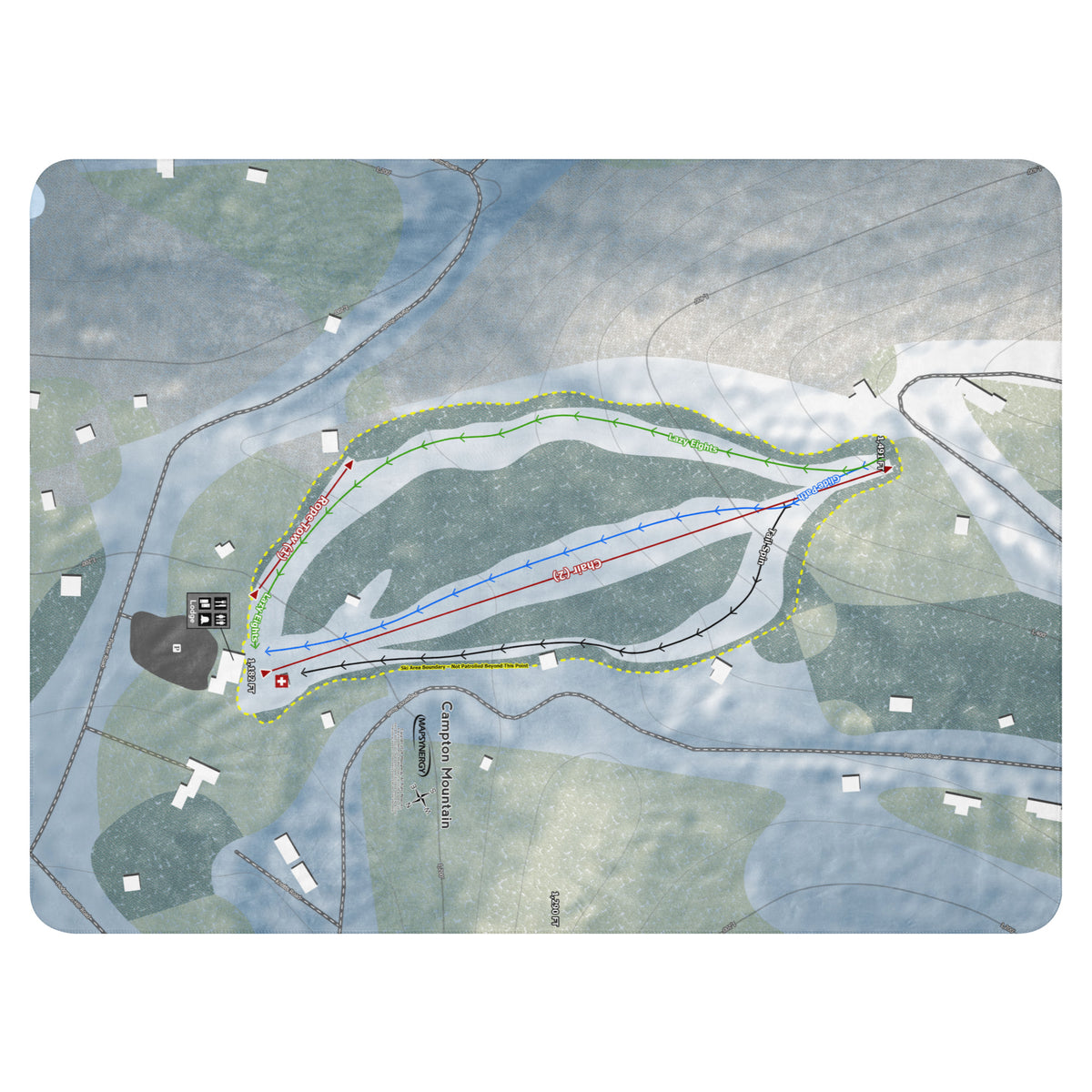 Campton Mountain, New Hampshire Ski Resort Map Blanket
