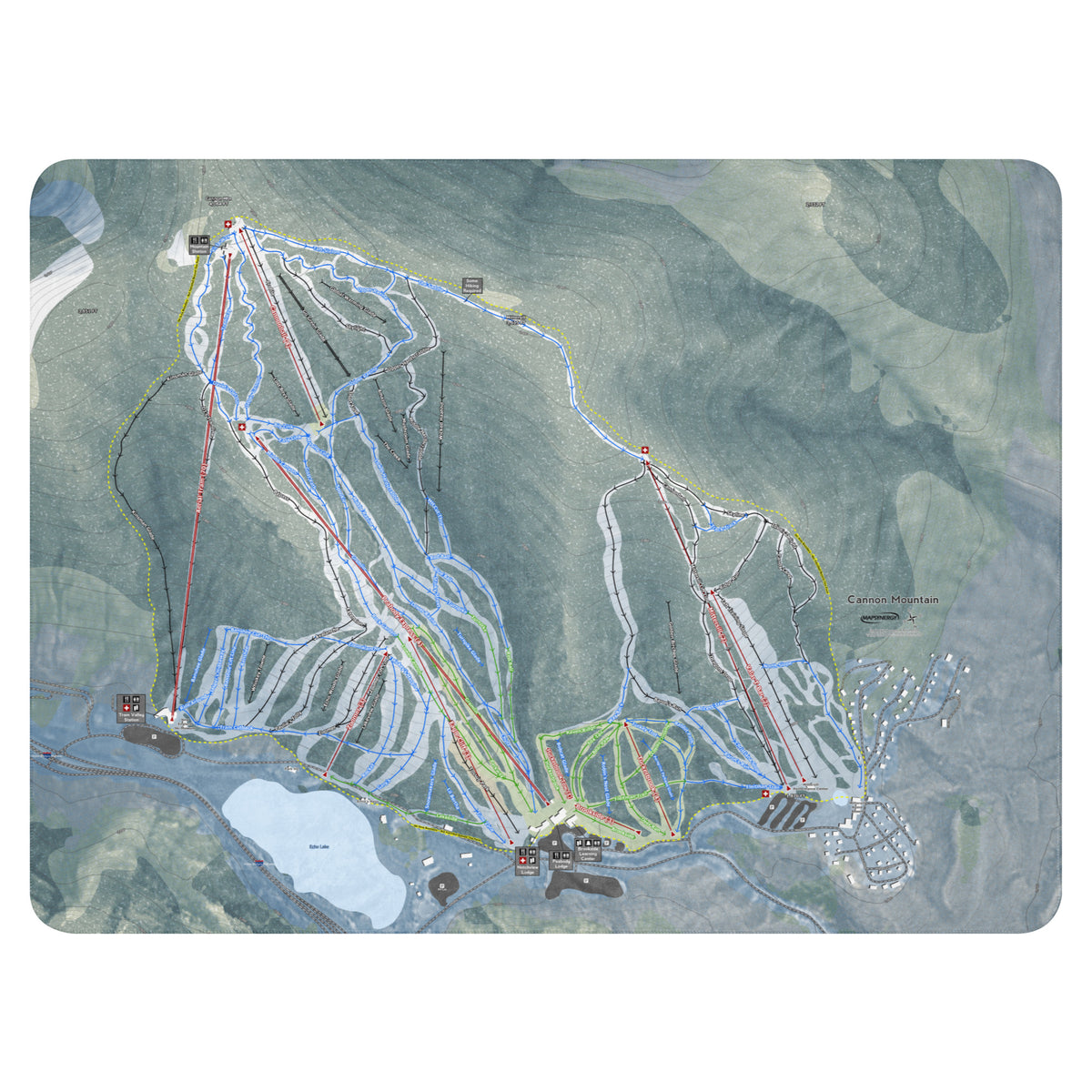 Cannon Mountain, New Hampshire Ski Resort Map Blanket